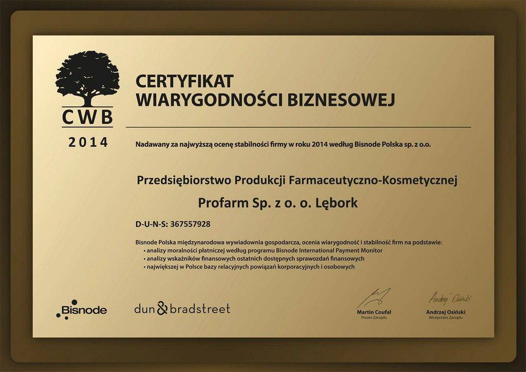 Certyfikaty Promocji Ziemi Lęborskiej - edycja 2015