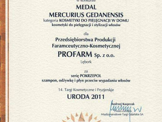 Wyróżnienie na 14 Targach Kosmetycznych i Fryzjerskich URODA 2011