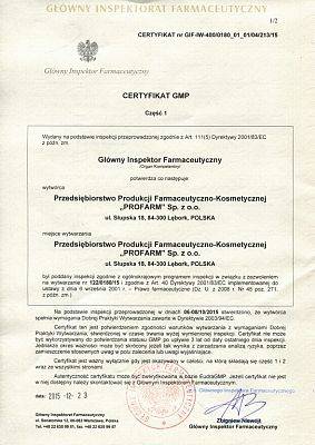 Nowy certyfikat GMP